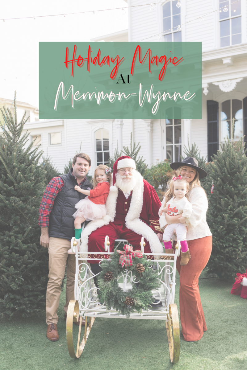 Nicki Odom and Family with Santa at Holiday Magic at Merrimon-Wynne