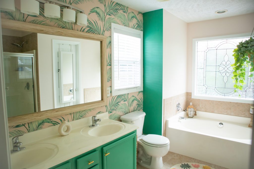 Master bathroom makeover boho chic interior style